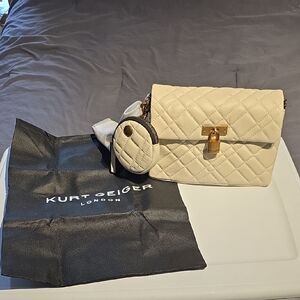 Kurt Geiger Bone Quilted Crossbody Bag With Dustbag NWT